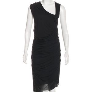 HELMUT LANG Black Drapey Dress - Small